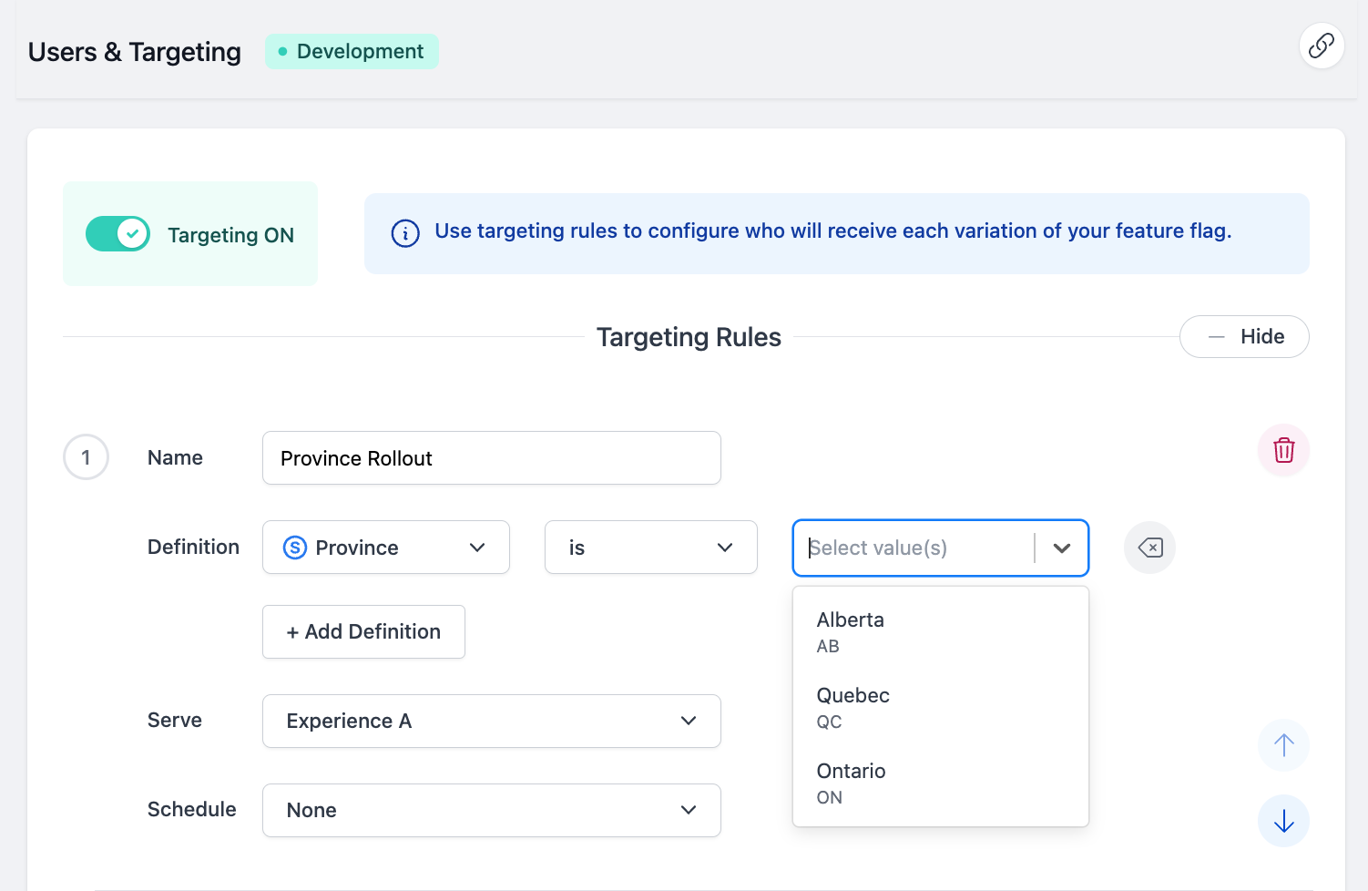 Custom Property Schema Targeting Rule